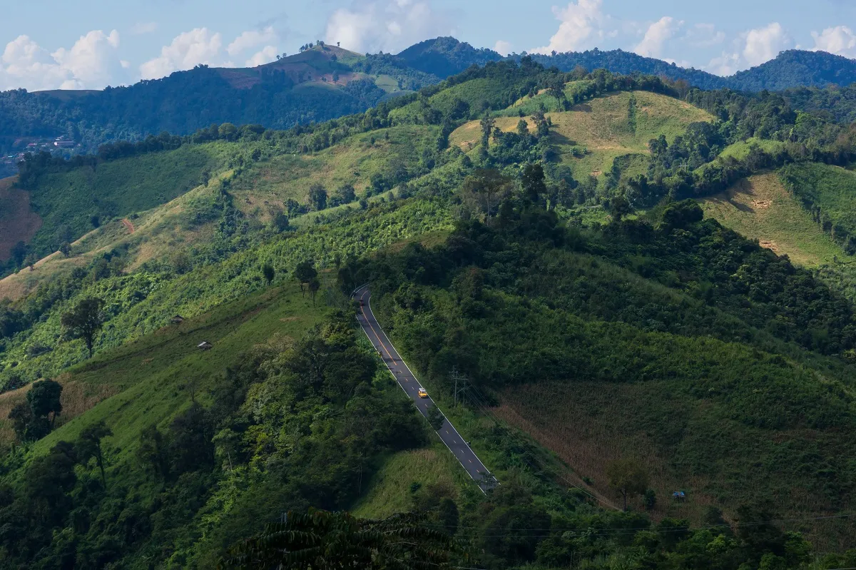 "Road on Doi Phu Kha Viewpoint (Sky Road)" Nan Province: Experience the Fog Before Rain on the Most Beautiful Mountain Road in Thailand