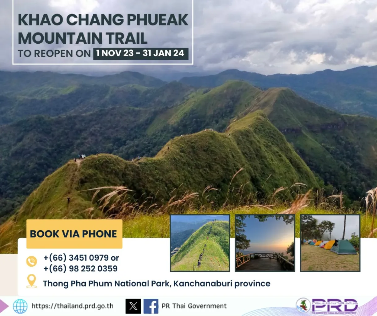 Khao Chang Phueak mountain trail to reopen on 1 November