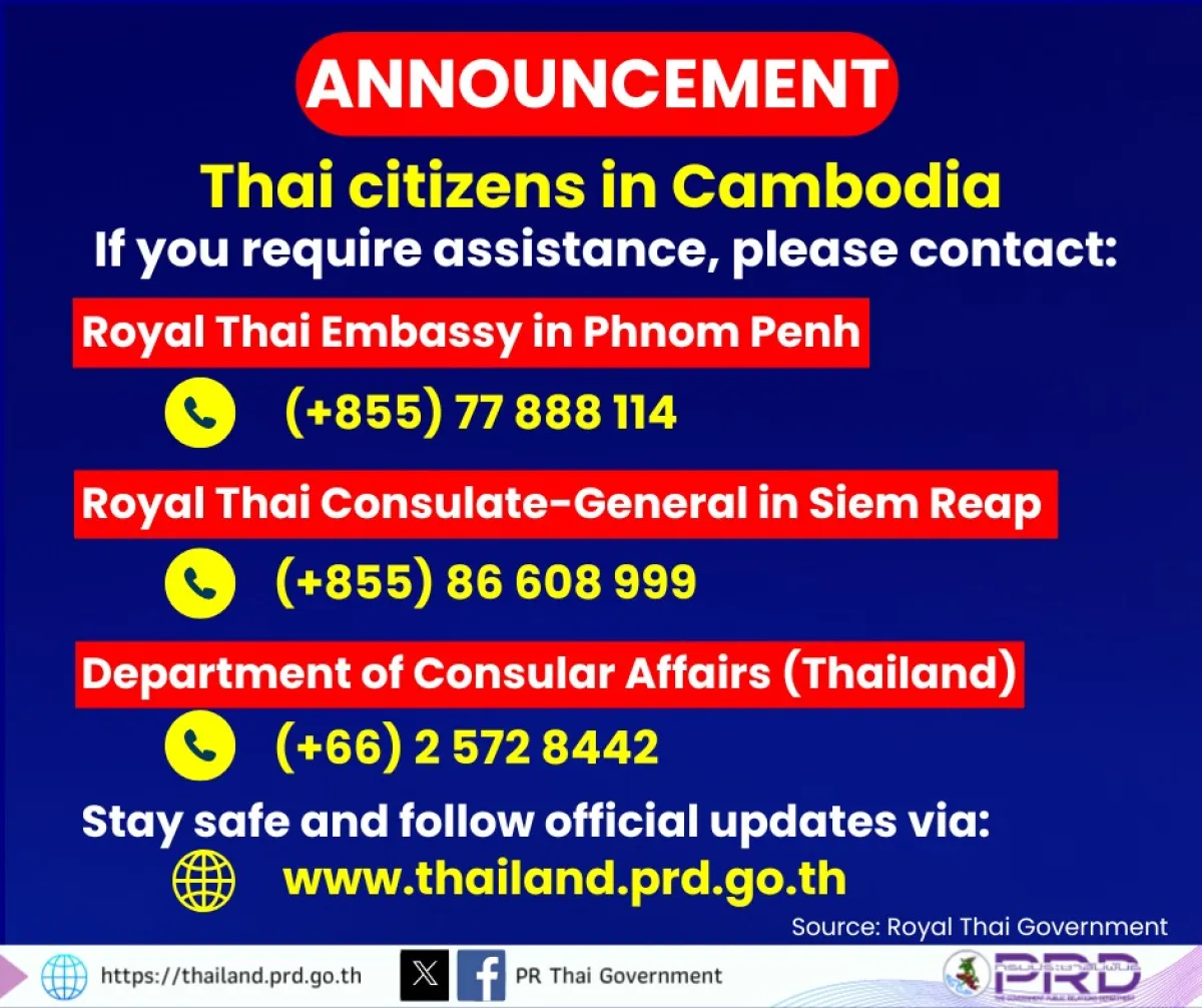 ANNOUNCEMENT for Thai Citizens in Cambodia