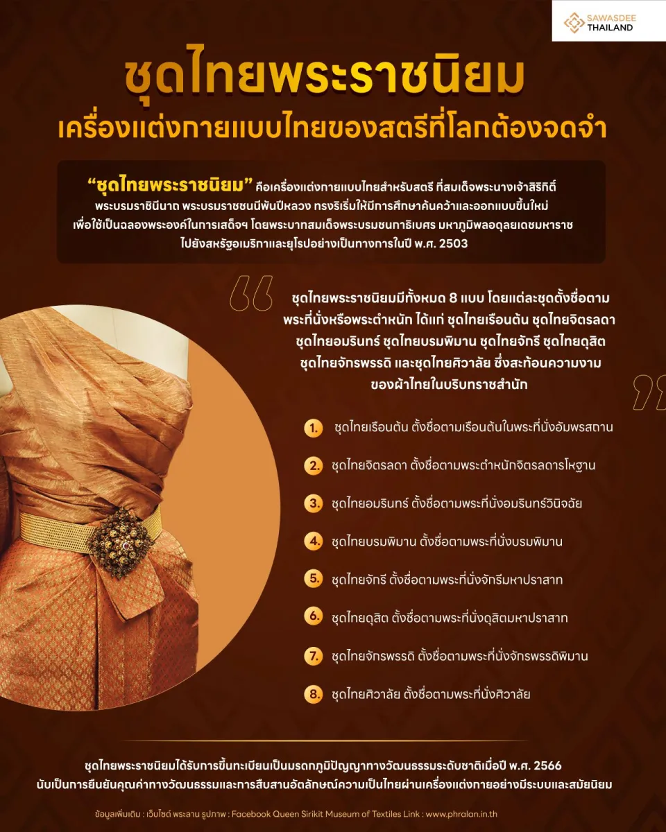 “ชุดไทยพระราชนิยม” เครื่องแต่งกายแบบไทยของสตรีที่โลกต้องจดจำ