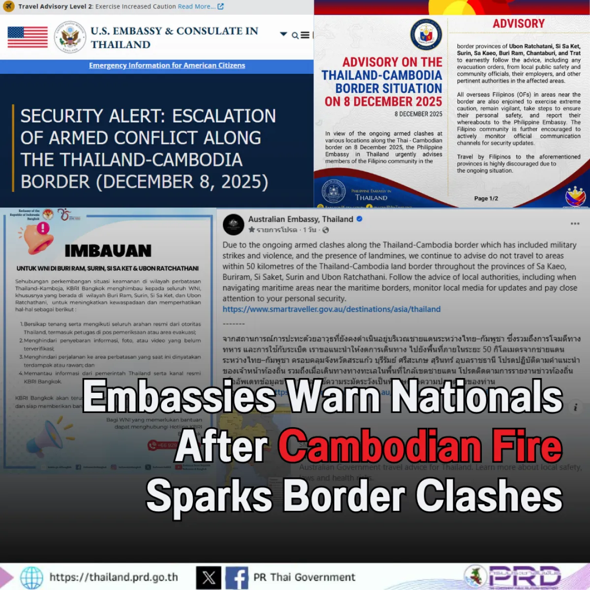 Embassies Warn Nationals After Cambodian Fire Sparks Border Clashes