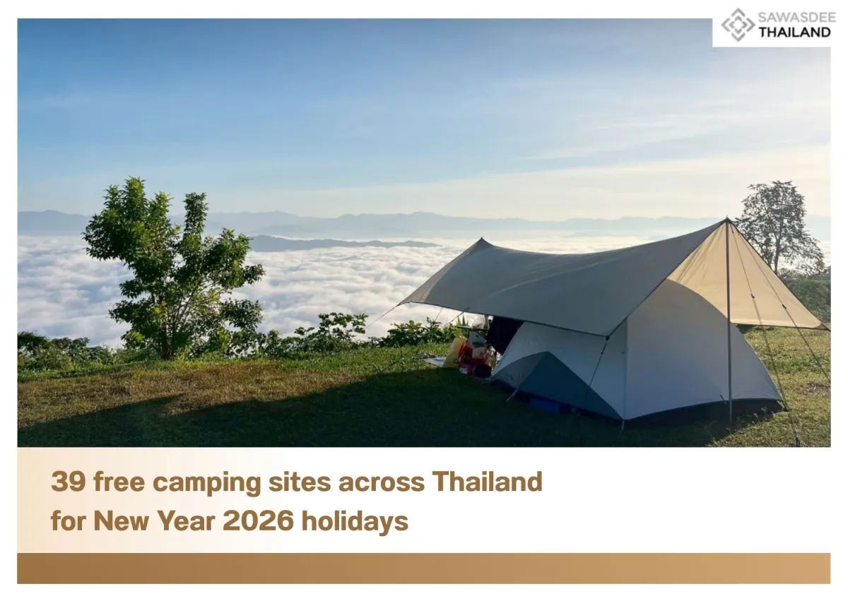 39 free camping sites across Thailand for New Year 2026 holidays