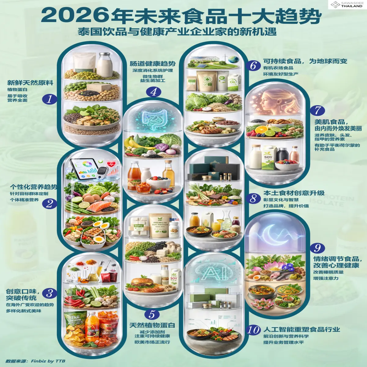 2026年未来食品十大趋势 泰国饮品与健康产业企业家的新机遇
