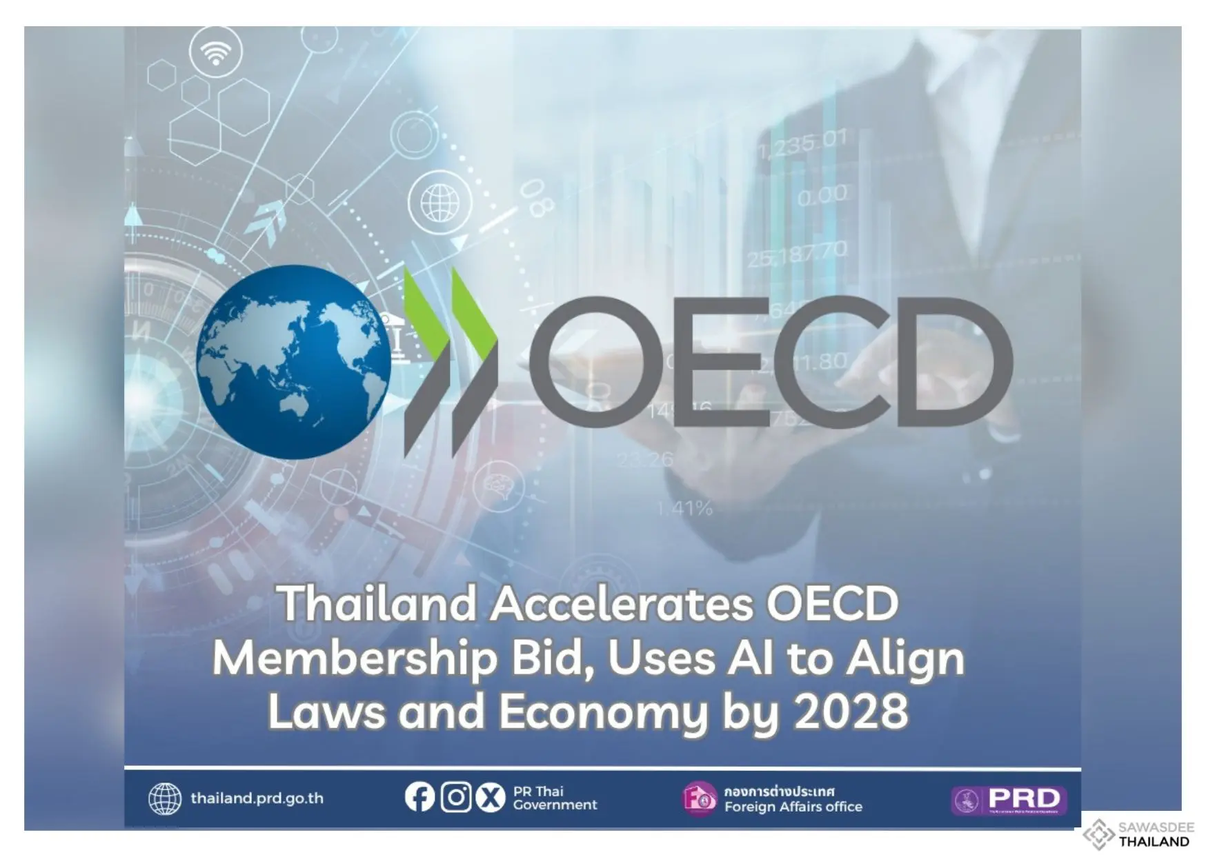 รัฐบาลเร่งเข้า OECD ใช้ AI ยกระดับกฎหมาย - เศรษฐกิจ สร้างโอกาสใหม่ให้ประชาชน ตั้งเป้า 2571