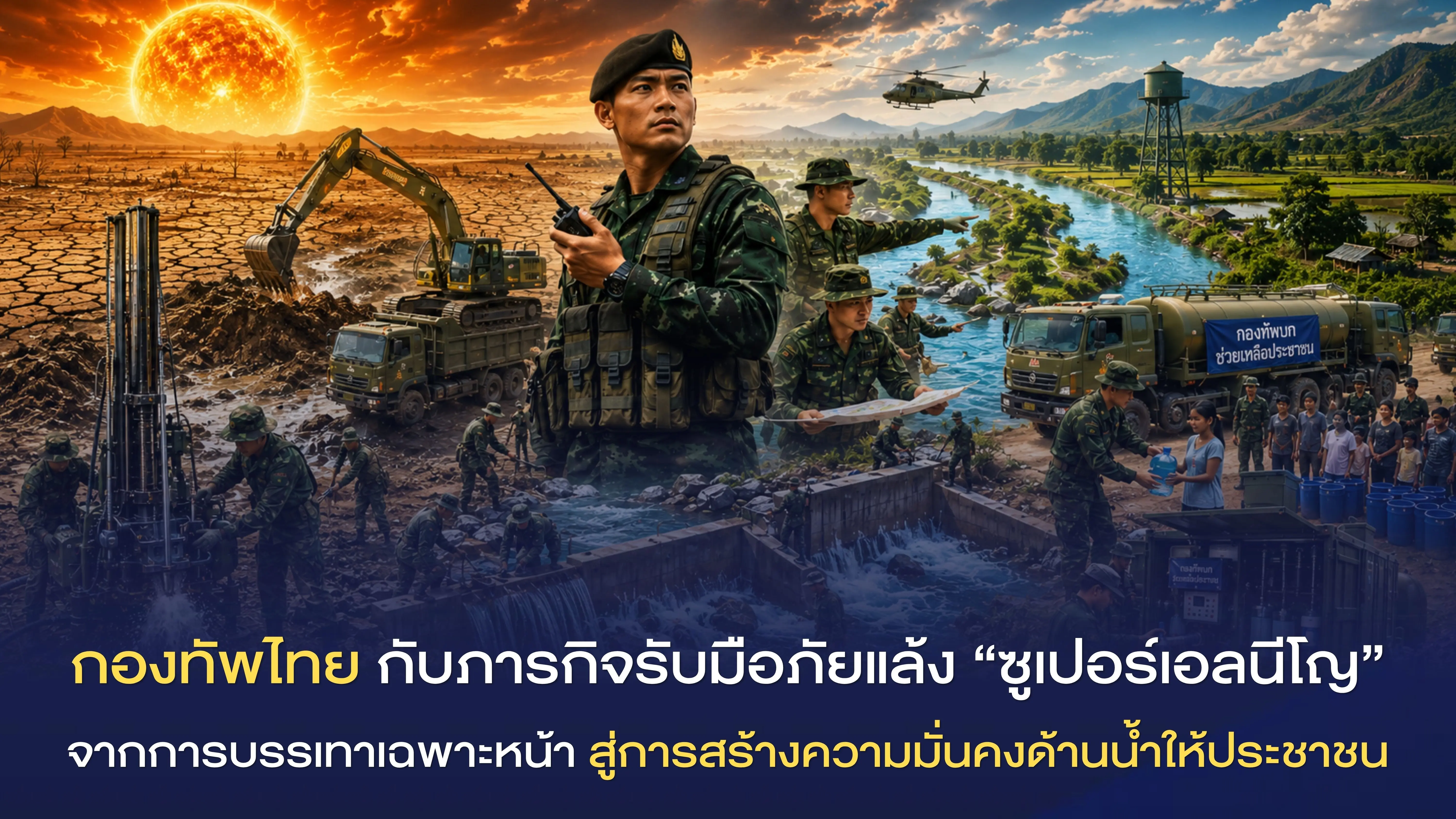 กองทัพไทยกับภารกิจรับมือภัยแล้ง “ซูเปอร์เอลนีโญ” จากการบรรเทาเฉพาะหน้าสู่การสร้างความมั่นคงด้านน้ำให้ประชาชน