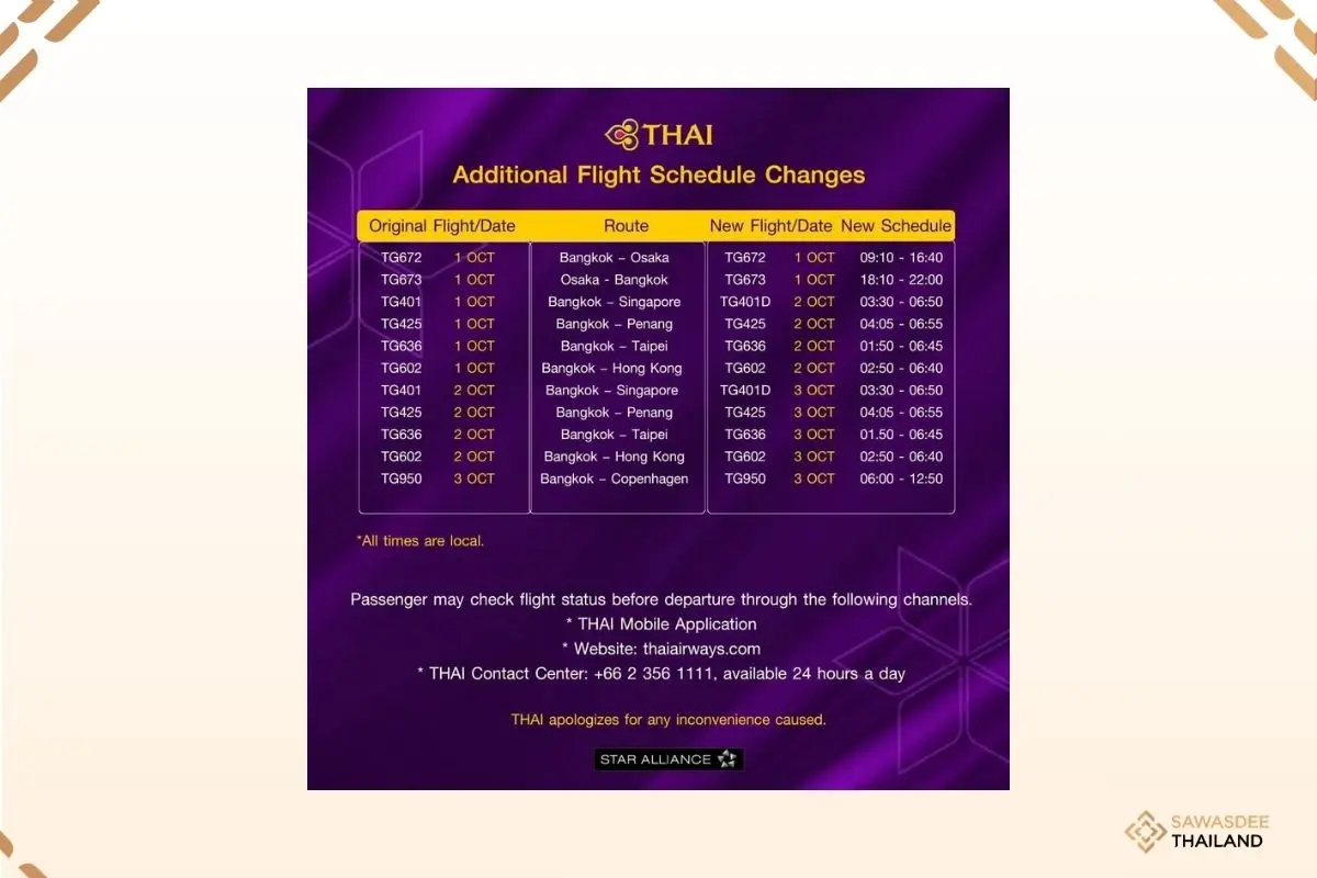 THAI Announces Additional Resc...
