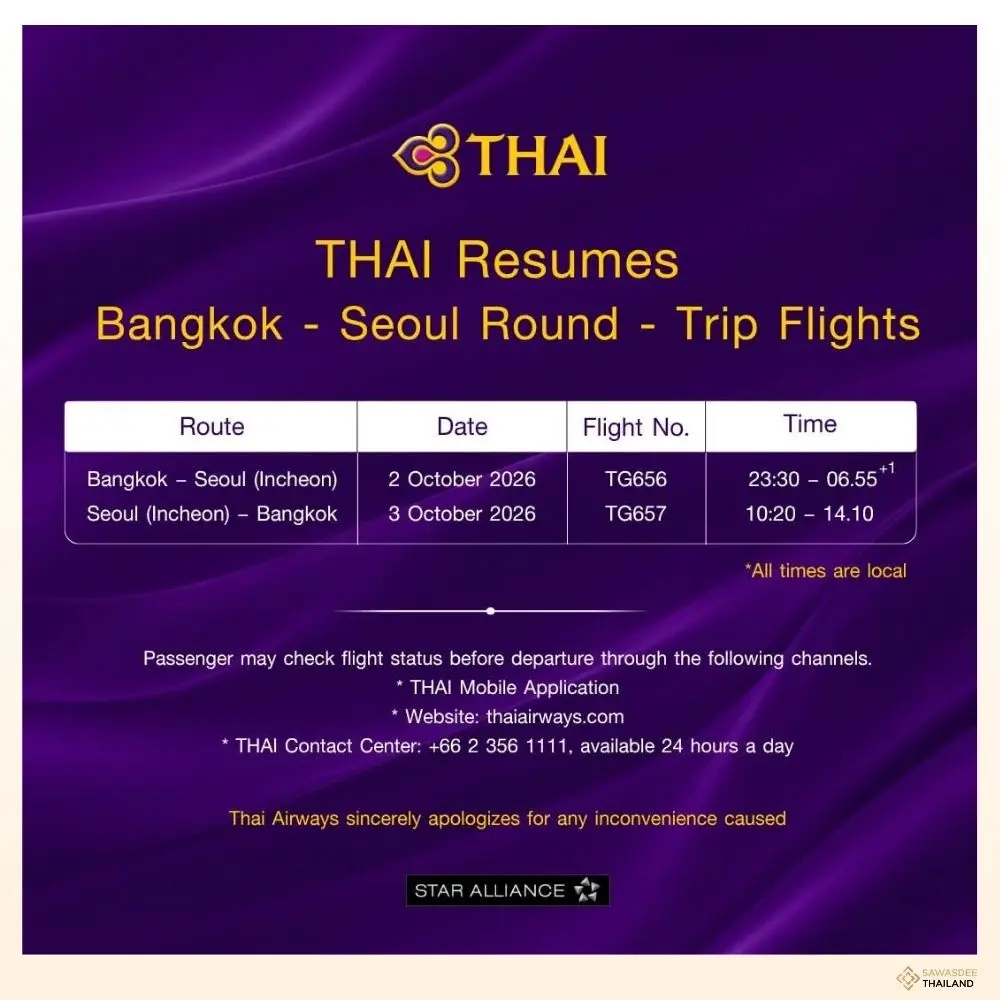 Thai Airways Resumes Bangkok–S...