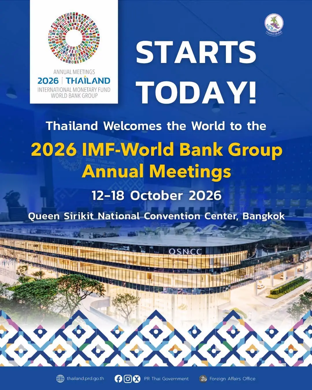 Starts Today! Thailand welcome...