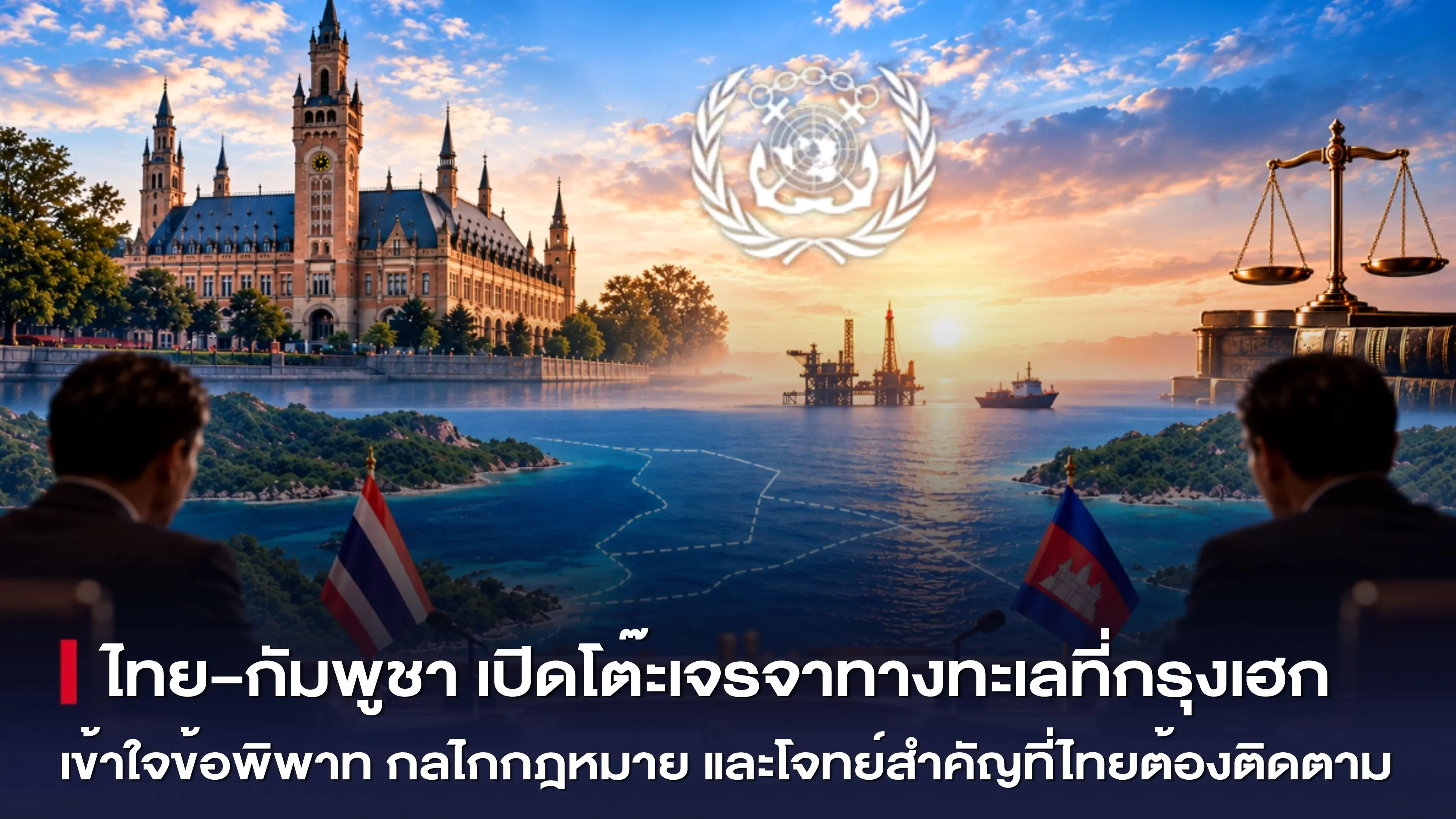 ไทย–กัมพูชา เปิดโต๊ะเจรจาทางทะเลที่กรุงเฮก เข้าใจข้อพิพาท กลไกกฎหมาย และโจทย์สำคัญที่ไทยต้องติดตาม