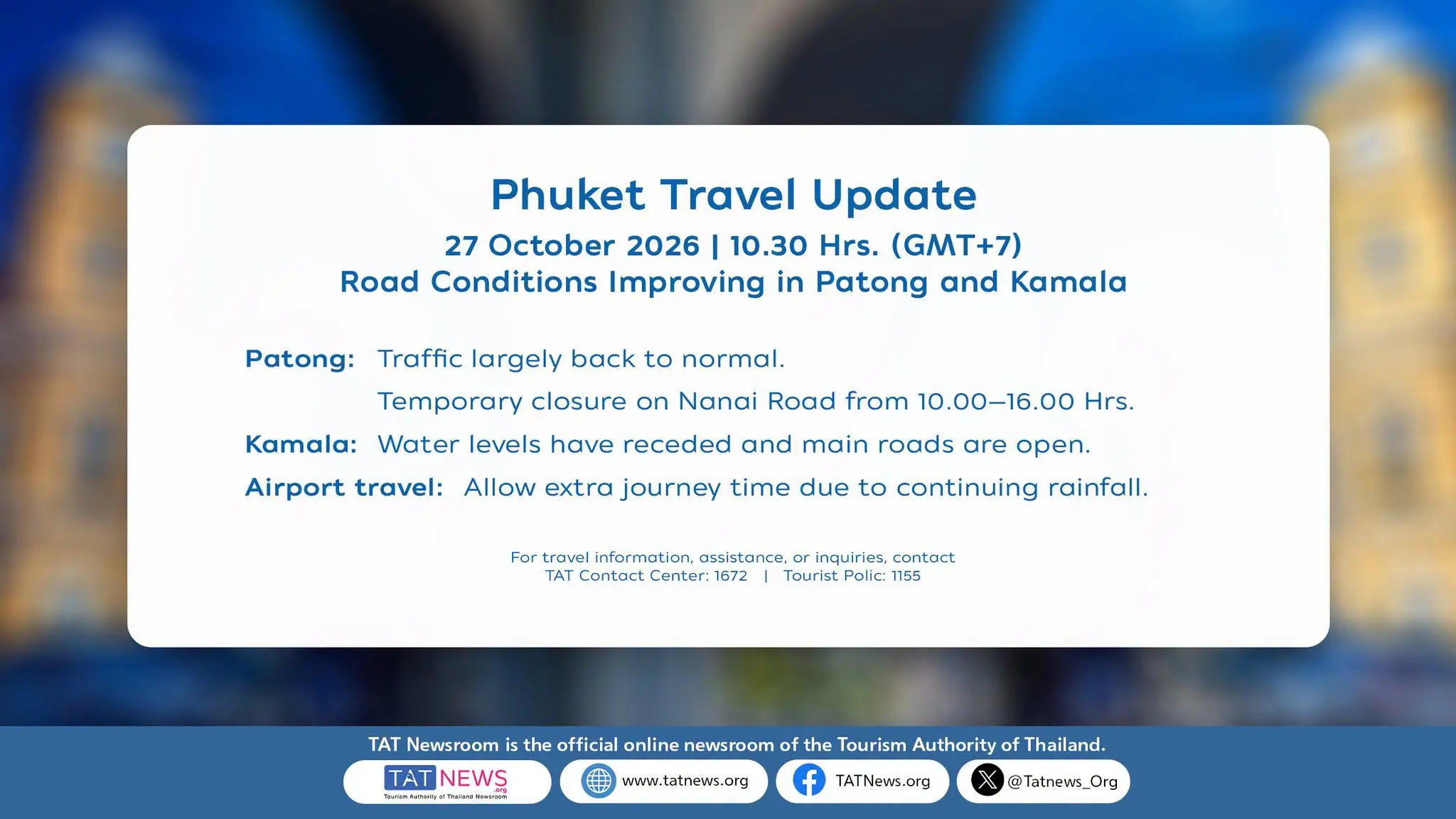 Phuket Travel Update – Road Conditions Improving